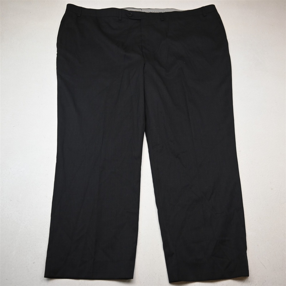 Hart Schaffner Marx 46x28 Charcoal Gray Stretch Wool Chicago Dress Mens Pants